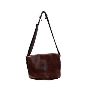 Brown Leather Saddle Bag with lots of pockets